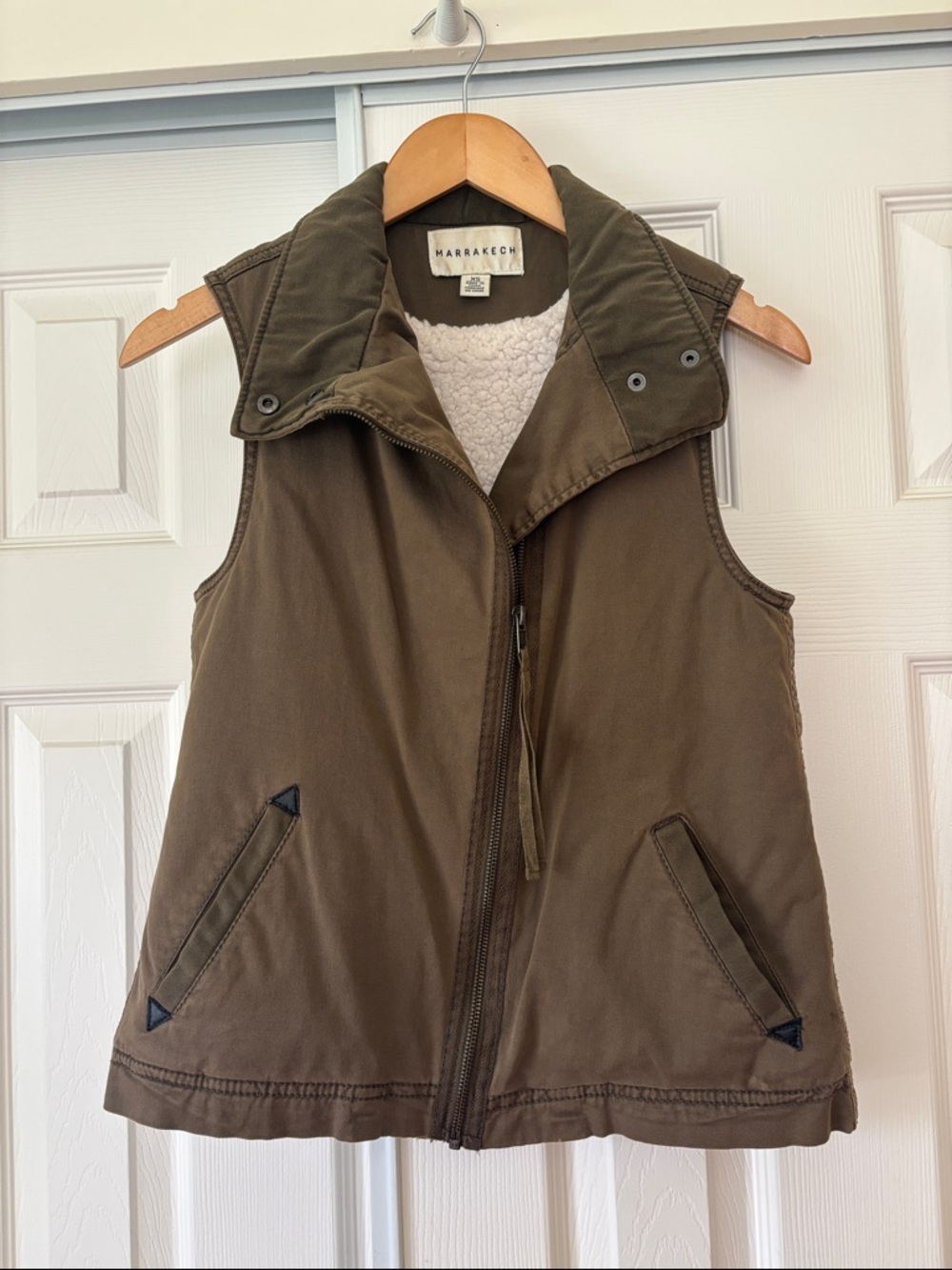 Marrakech Olive Utility Sherpa-Lined Vest